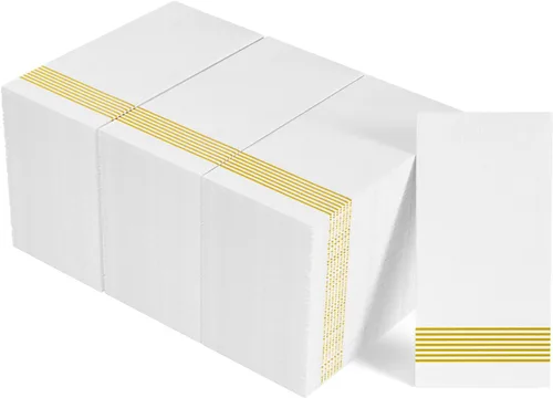 LITOPAK Paquete de 300 toallas desechables para invitados, toallas de mano desechables para baño, servilletas de papel para la cocina, suaves,