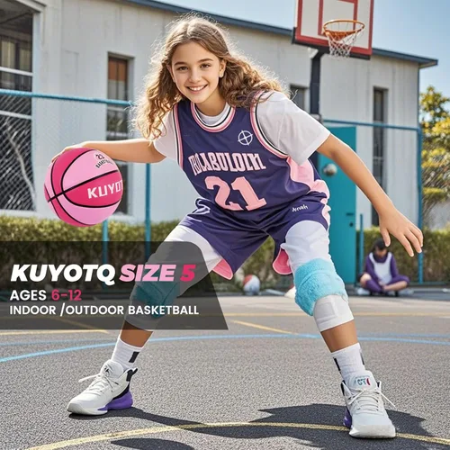 Miniatura 3 de KUYOTQ Kids Toddler Youth Adult Size 3/4/5/6/7 Basketball 22/25.5/27.5/28.5/29.5" Thickened Rubber or Faux Leather Indoor Outdoor Basketball for