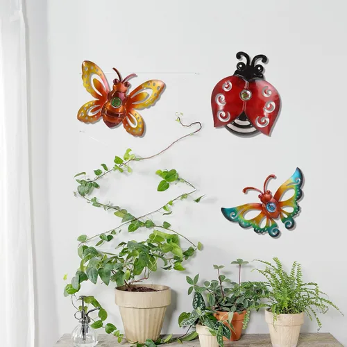 Miniatura 10 de Decoración de jardín, escultura de pared de abeja metálica, decoración de pared de abeja grande, decoración de jardín para colgar para patio
