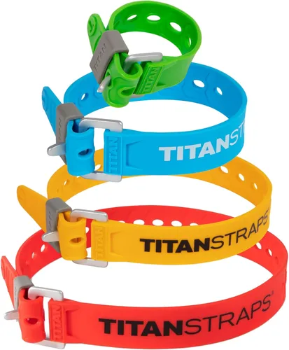 Miniatura 14 de Titan Utility Straps - Correas de tensión fáciles de usar y fiables para asegurar bicicletas y motocicletas, esquís, mangueras de jardín, Verde lima