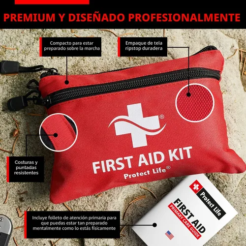 Miniatura 3 de Protect Life Doctor Developed Mini Kit de primeros auxilios, kit de emergencia impermeable de 100 piezas para automóvil, barco, camping y viajes