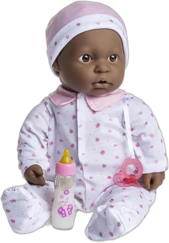 Miniatura 7 de JC Toys La Baby Caucasian - Muñeca bebé pequeña de cuerpo suave de 20 pulgadas Lavable Traje floral rosa extraíble con sombrero, chupete y Rosa
