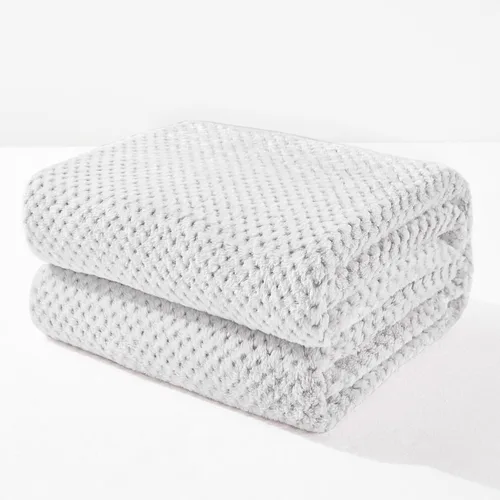 Miniatura 47 de Exclusivo Mezcla - Manta de vellón extragrande para sofá o cama, mantas supersuaves y cálidas con textura de gofre, acogedora, mullida y ligera Azul