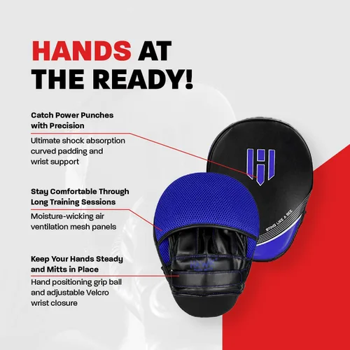Miniatura 2 de Manoplas de golpeo para Kickboxing, Muay thai, artes marciales mixtas, boxeo, entrenamiento, enfoque, almohadillas de mano para niños, hombres y Azul