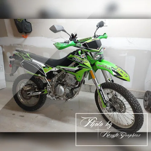 Miniatura 2 de Kit de calcomanías para KLX 250S 2008 2009 2010 2011 2012 2013 2014 2015 2016 2017 2018 2019 2020 2021 2022, negro y verde, KW25KLX0822 0008-KO