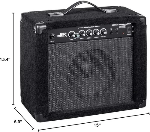 Miniatura 7 de Monoprice Amplificador combinado de graves 1x8 de 20 vatios, ecualizador de 3 bandas, salida de auriculares