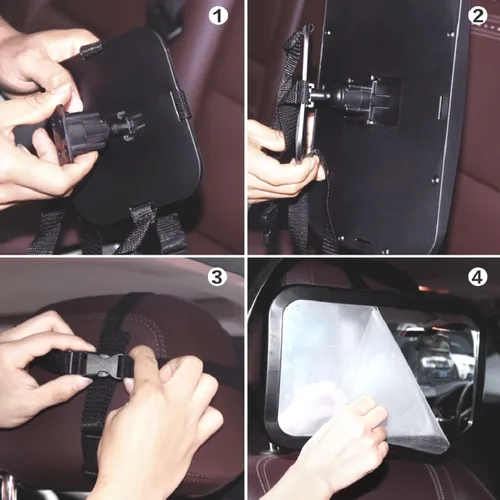 Miniatura 6 de Espejo de auto para bebé, espejo de asiento de auto DARVIQS, monitorea de manera segura a un niño pequeño en el asiento trasero del carro, acrílico