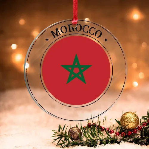 Miniatura 24 de Adornos de Navidad de Malasia, bandera de Malasia, adornos acrílicos, colgante para árbol de Navidad, bandera nacional, recuerdo del país