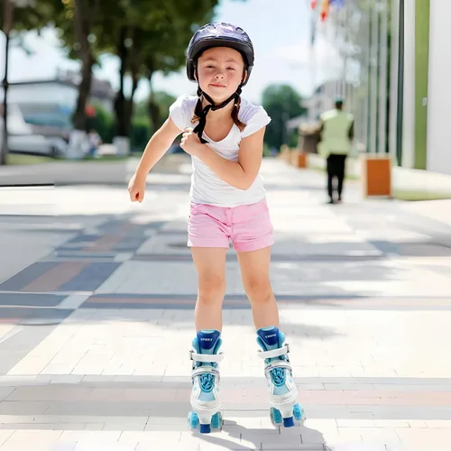 Miniatura 3 de Adjustable Kids Roller Skates for Girls and Boys Ages 3-5 5-8 8-12, All 8 Wheels of Girl's Skates Shine, Safe and Fun Illuminating for Outdoor Azul