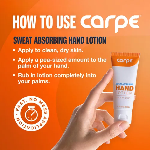 Miniatura 4 de Carpe Loción para manos absorbente de sudor (paquete de 3), una loción suave recomendada por dermatólogos que ayuda a detener el sudor de las manos