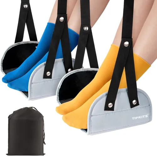 Miniatura 9 de 2 Pack Foot Hammock for Plane Travel with Comfortable No Clashing Base, Portable Foot Rest Made with Premium Memory Foam, Airplane Footrest Travel