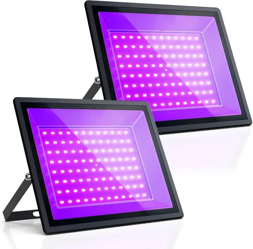Luz negra UV de 100 W, impermeable IP66, con enchufe e interruptor integrado. Ideal para fiestas brillantes, iluminación de escenario, pintura