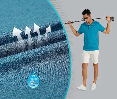 Miniatura 49 de V VALANCH Polo de golf de manga corta para hombre, estilo casual, con cuello que absorbe la humedad