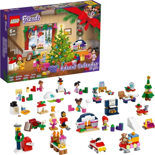 LEGO® Calendario de Adviento de Friends 41690 Kit de construcción; cuenta regresiva de Navidad para niños creativos