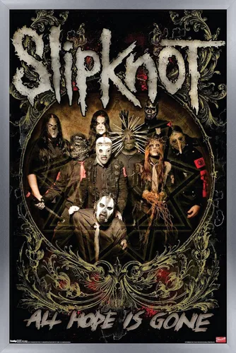 Miniatura 12 de Trends International Slipknot - Póster de pared de Hope Is Gone, 14.725 x 22.375 pulgadas, versión enmarcada de madera de granero