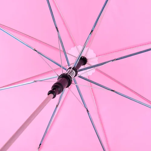 Miniatura 4 de BG Sombrilla ligera de color rosa sólido para niños con silbato novedoso