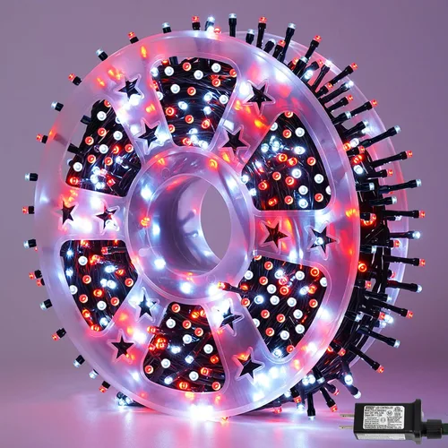 Miniatura 16 de QITONG Guirnalda de 500 luces LED de Navidad de 165 pies para exteriores, impermeable, luces multicolor con 8 modos, cable verde, luces parpadeantes