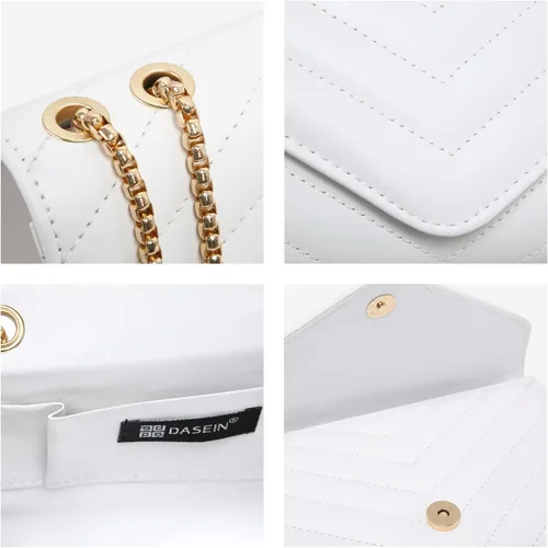 Miniatura 5 de Dasein Bolsos cruzados acolchados pequeños para mujer, elegante bolso de noche de diseñador, bolsos de mano y bolsos de mano con correa de hombro