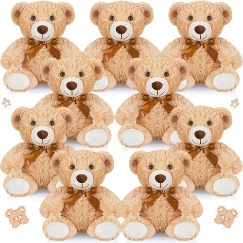 Miniatura 8 de HyDren 9 piezas de animales de peluche de graduación de 14 pulgadas, osos suaves a granel, lindos muñecos, regalo para graduación, día de la madre