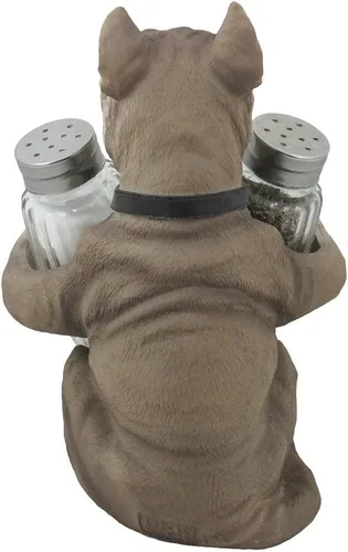 Miniatura 4 de Pit Bull - Juego de salero y pimentero decorativo con estatuilla de soporte en estatuas y esculturas de perros y decoración de mesa de cocina