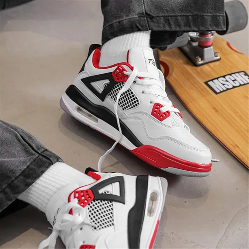 Miniatura 5 de Hoaeiewds Zapatos de baloncesto retro de moda de tendencia para niños grandes, zapatos deportivos para niños casuales al aire libre, zapatillas