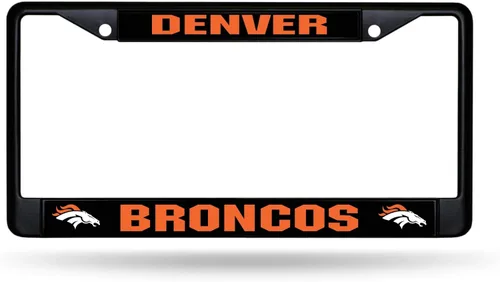 Miniatura 30 de Rico Industries Marco cromado negro primario de fútbol americano de la NFL con inserciones de plástico de 12" x 6" accesorio para automóvil/camión
