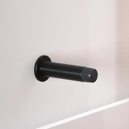 HOMOTEK Paquete de 2 topes de puerta rígidos sólidos resistentes con punta de goma suave, protectores de pared de zinc fundido a presión de 2.8