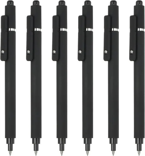 PATIKIL 6 bolígrafos de gel retráctiles, tinta negra de 0.020 in, punta fina, escritura suave, lindo bolígrafo estético, de secado rápido, para