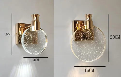Miniatura 2 de Aomesinc Aplique de pared LED de cristal estilo nórdico, luces creativas simples para sala de estar, dormitorio, mesita de noche, tocador, baño