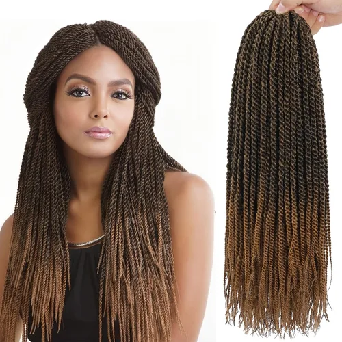 Miniatura 18 de Trenzas de Ganchillo Senegalesas Twist Cabello de Ganchillo 7 Paquetes Pre Enrollado Micro Trenzas Senegalesas Twist Cabello Trenzado Trenzas