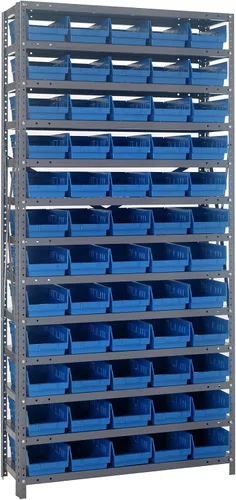 Miniatura 138 de Quantum QSBU-245BK Heavy Duty Shelving Unit with (7) Shelves and (24) QUS245 Black Bins for Garage Warehouse Storage Distribution 400 lb Load