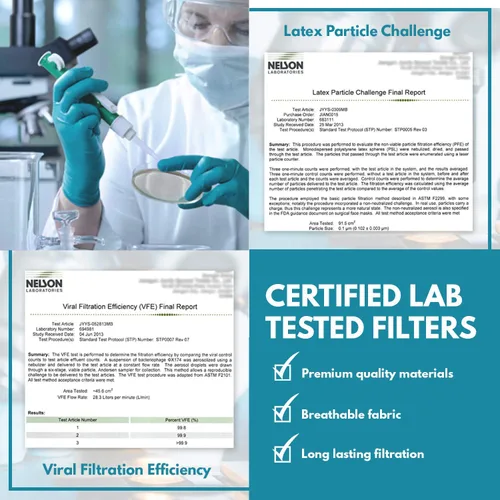 Miniatura 2 de 10 filtros de máscara PM2.5 de carbón activado y 4 válvulas de escape, filtros de máscara facial no tejidos de contaminación del aire, filtro