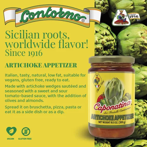 Miniatura 4 de Contorno Aperitivo de alcachofa Caponatina 10.5 oz Ideal para Bruschetta Hecho en Italia