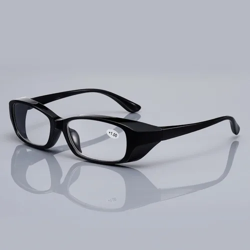 Miniatura 3 de B&Q Paquete de 3 lentes de lectura unisex con marco negro grueso, lentes transparentes para hombres y mujeres