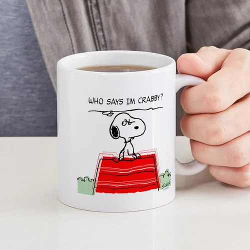Miniatura 2 de CafePress Crabby Snoopy - Taza de café de cerámica (11 oz)