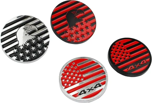 Miniatura 5 de Emblema de letras 4 x 4, insignia de metal para automóvil estilo bandera de Estados Unidos, compatible con Jeep Wrangler Cherokee y varios autos
