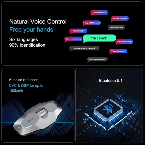 Miniatura 8 de SolaMr X10 Auriculares Bluetooth para Casco de Motocicleta Altavoces Audífonos, Intercomunicador para Casco de Esquí Sistema de Comunicación