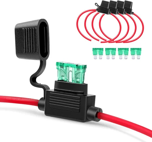 Miniatura 10 de Nilight 10 Pack NI-FH01 Portafusibles en línea 14AWG Arnés de cableado ATC/ATO Fusible automotriz de 30AMP de cuchilla -10, 2 años de garantía