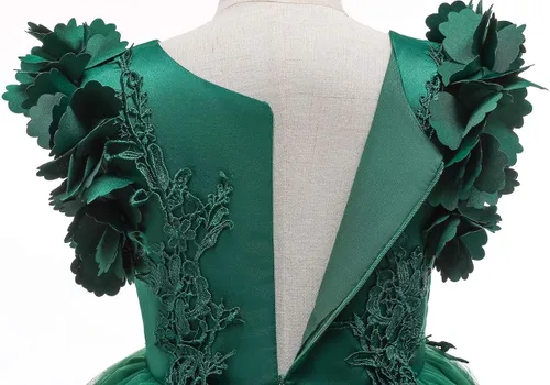 Miniatura 7 de Weileenice Vestido de encaje para niña de flores, para boda, Navidad, fiesta