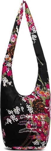Miniatura 60 de Bolsa de hombro para mujer, de lona en estilo hippie/bohemio para llevar cruzada al hombro, disponible en diferentes colores y estampados