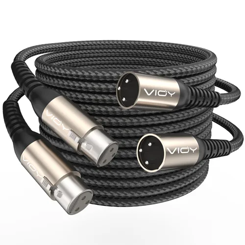 Miniatura 10 de VIOY Cable de micrófono XLR de 6.6 pies, cable de micrófono macho a hembra, cable equilibrado de 3 pines - cable de extensión XLR trenzado de nailon