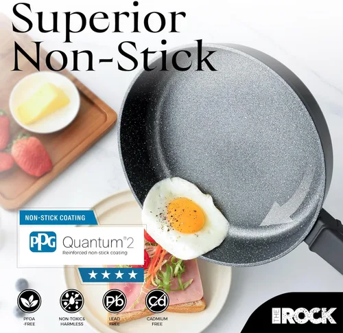 Miniatura 6 de THE ROCK SOHO - Sartén antiadherente de 8 pulgadas con tapa, nada se pega, nunca se deforman, dura más tiempo, sartén saludable con mango resistente