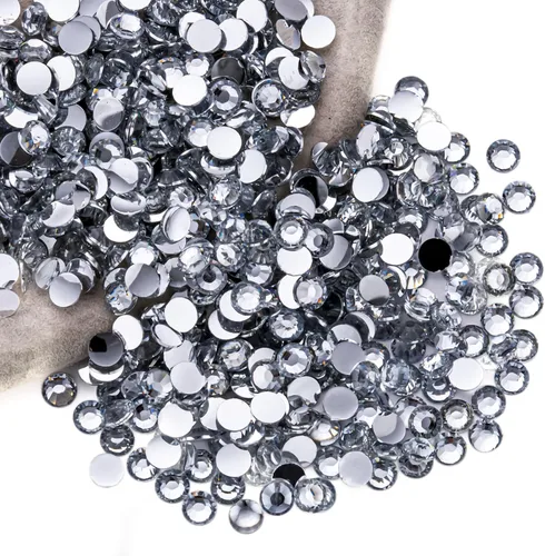 Miniatura 119 de Diamantes de imitación AB verdes a granel, 5000 piezas de diamantes de imitación de fondo plano redondos de gelatina AB sin fijación térmica, gemas