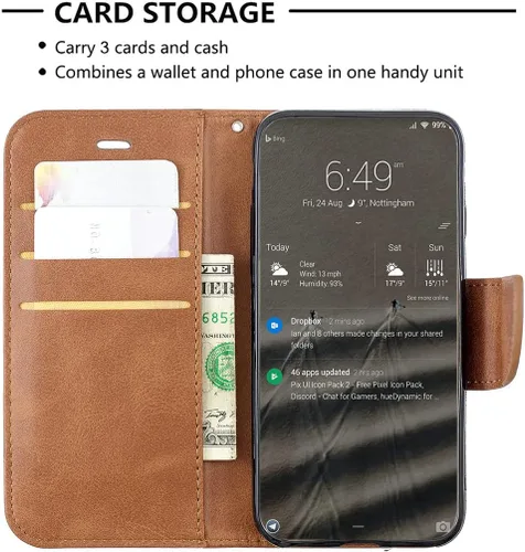 Miniatura 3 de jioeuinly Kalley Black 3 Case Compatible with Kalley Black 3 Phone Case Cover Flip Stand Cover PU Leather YZW Wallet Case Brown