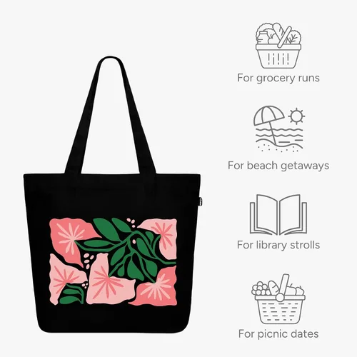 Miniatura 166 de Ecoright Bolsa de lona estética para mujer, bolsa grande con cremallera y bolsillo, bolsa de mano para mujer, para yoga, trabajo, playa