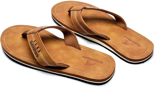 Miniatura 2 de Quickshark Sandalias de cuero para hombre, con soporte de arco, para playa