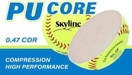 Miniatura 5 de Skyline SL-12 - Paquete de 6 bolas de sóftbol de tamaño y peso oficial de 12 pulgadas, pelota de entrenamiento para juegos, bateo, campo