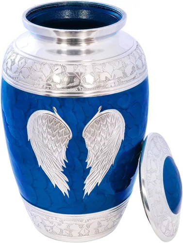 Miniatura 2 de Urna de cremación para cenizas humanas con bolsa de satén, para adultos de hasta 200 libras Urnas funerarias grandes hechas a mano