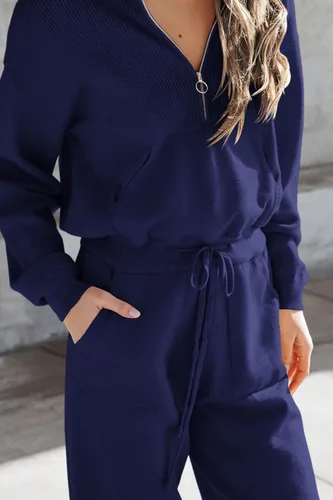 Miniatura 20 de PRETTYGARDEN Conjunto de suéter de 2 piezas para mujer, sudadera con cremallera, pantalones deportivos, ropa casual