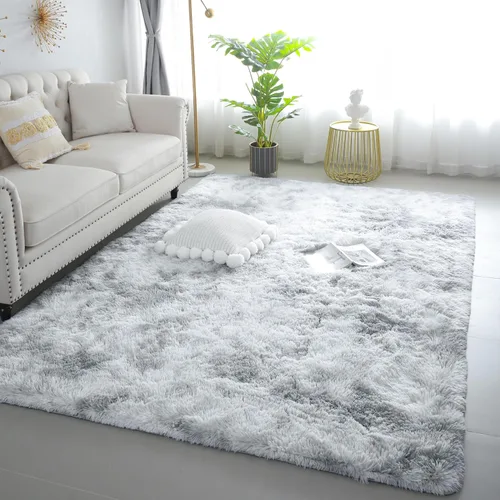 Miniatura 17 de KCHOWUA Alfombras Esponjosas y Peludas de Unicornio para Dormitorio de Niñas, 3x5 pies Lavable Antideslizante Alfombra de Área Shag Peluda para Sala